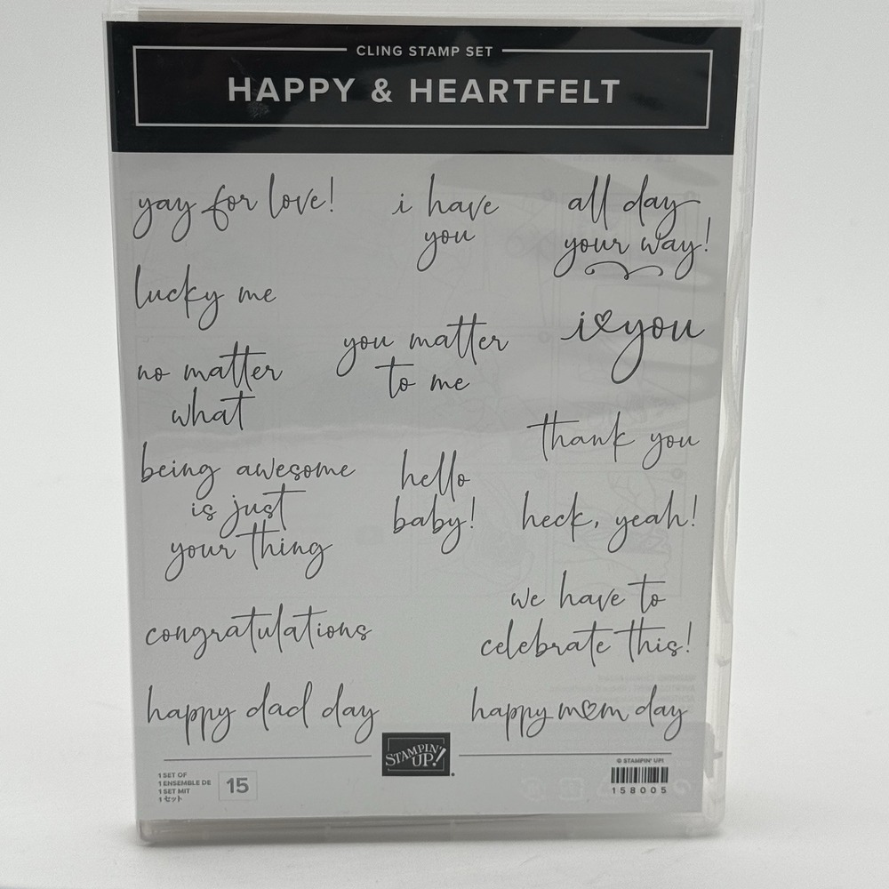 Stampin Up HAPPY & HEARTFELT Stamp Set Dad Mom Love You Baby